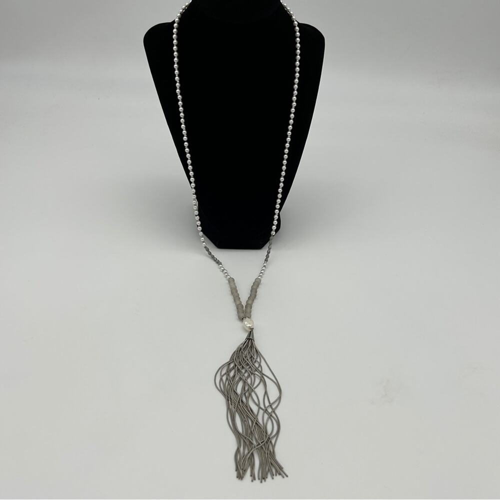 Veronese Beaded Chain Tassel Pendant Necklace